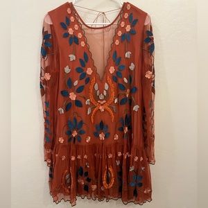Free People Hearts Are Wild Embroidered Dress